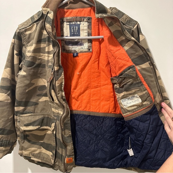 Gap Boys Jacket Green Camouflage S 10 - Picture 6 of 9